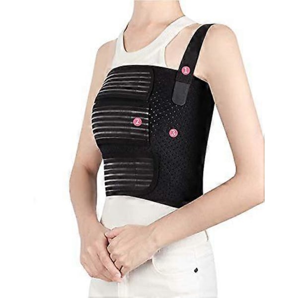 Ribbestabilisator for brukket ribbein, bryststøtte elastisk ribbeinsstøtte for menn og kvinner, brystbinder for å redusere ribbeinsmerter (M 29\" til 38\")