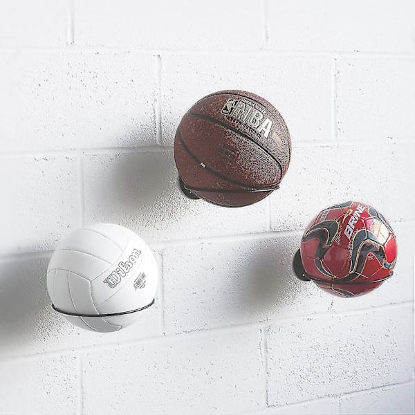 Veggmontert Ball Oppbevaring Sportsball Holder Stativ Display Oppbevaring Stål (svart)