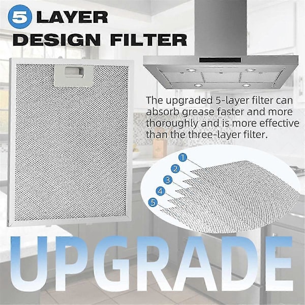 3 stk. W10169961A Hættefilter kompatibelt med Jenn Air Køkkenhætte Udskiftning af Aluminium Ventilationsfilter 12X10.5