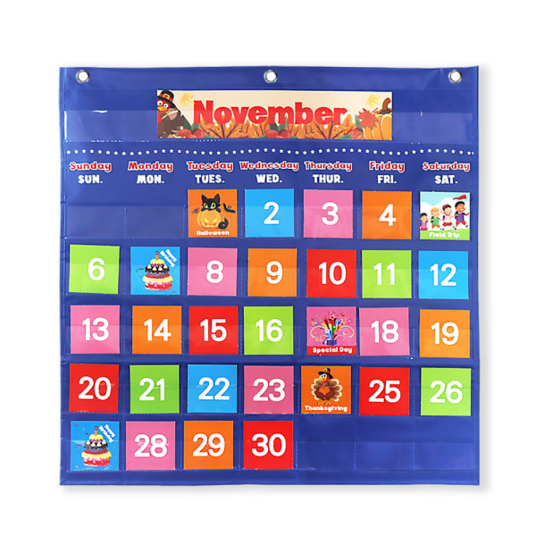 Klasseværelseskalenderlomme, skolekalender til børn Learni