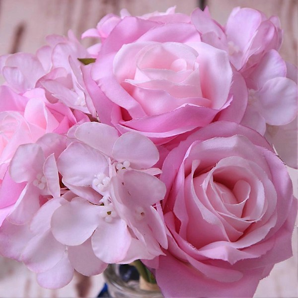 Kunstig Roseblomst Simulering Blomstbukett For Hjemmedekorasjon (Lilla)