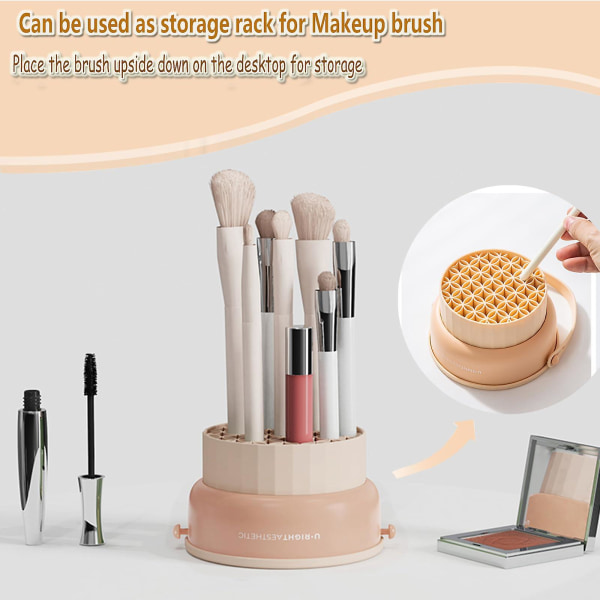 Makeup Brush Cleaning Mat Hængende tørrestativ Makeup Brush Cleaning Pad skin color