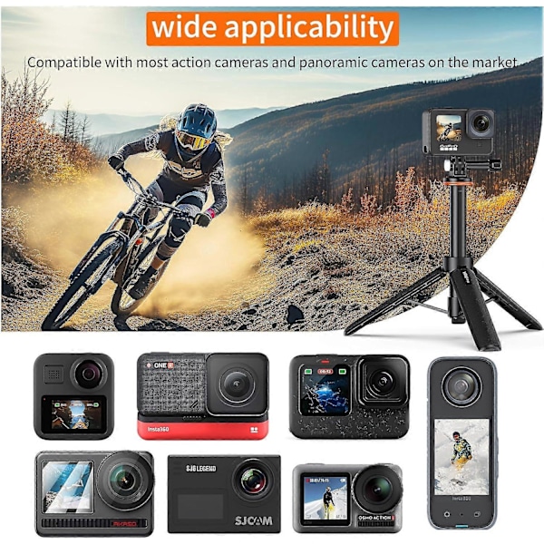 VRIG TP-08 20.1\" Mini Jatkettava GoPro Jalusta Kannettava Selfie-keppi Jalusta Kamera Jalusta GoPro Max Hero 11 10 9 8 7 6 5 4 3 3+ 2 1 Sessionille