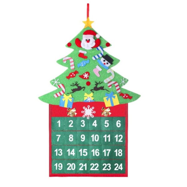 24-dagers kalender DIY Filt XMASTREE JULETRE Xmas Tree