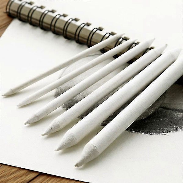 6 kpl/setti Blending Smudge Stump Stick Tortillon Piirustus Taide Valkoinen Piirustus Hiili Shytmv