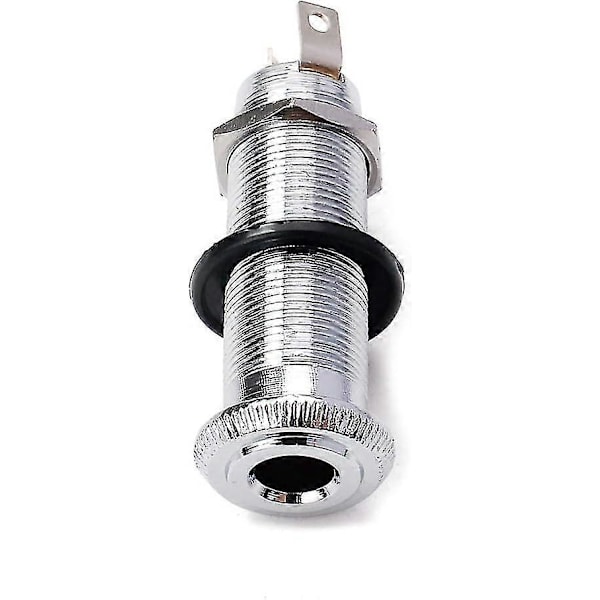 Stereo Mono Jack Plugg for Akustisk Elektrisk Gitar Bass Krombelagt 6.35mm Gjenge