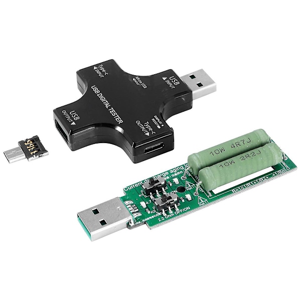 USB-C-testaaja, 2-in-1 Type C USB-testaaja värillisellä IPS-näytöllä, digitaalinen multimetri, jännite, virta, teho, lämpötila, latausohjelman kanssa