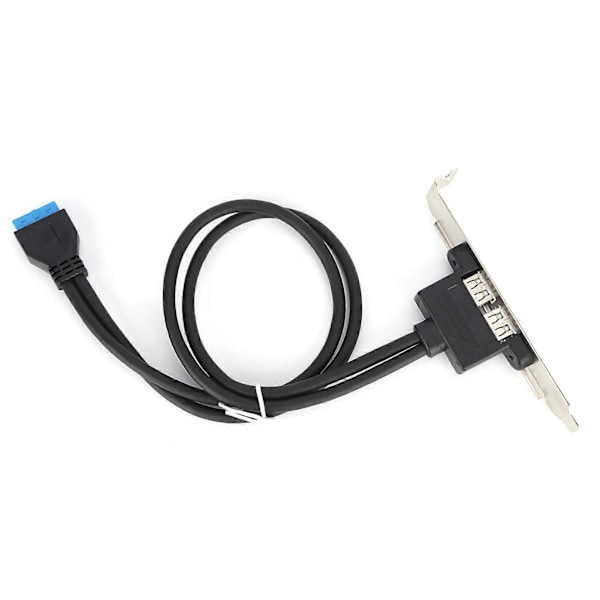 Dobbelt USB-afskærmningskabel Bundkort 19-polet til dobbelt port A-hun stik Udvidelsespanel bagpå Sort