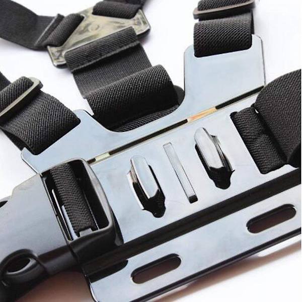 Brystmonteret Selebånd til GoPro Hero 7 6 5 4 3 3 Black Silver Fusion og med J-krog - Fuldjusterbar Båndstørrelse