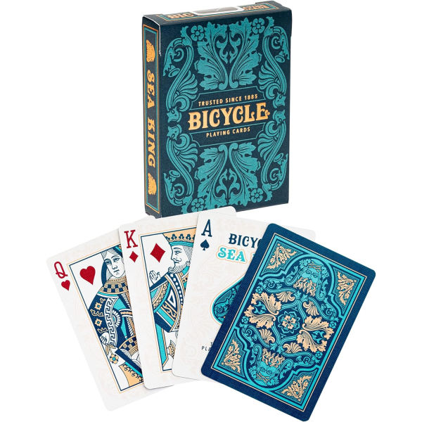 Cykel Sea King spillekort, standardindeks, spillekort, premium spillekort, unikke spillekort, 1 dæk Bicycle Sea King