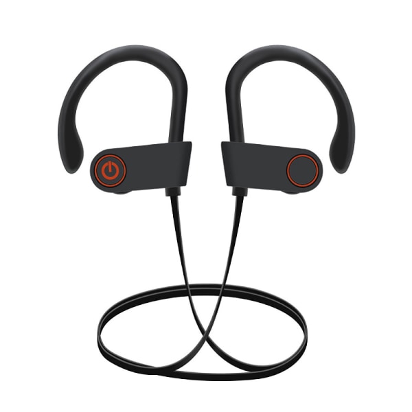 Trådløs musikk binaural stereo in-ear Bluetooth headset U8 hengende hals subwoofer hodetelefoner black