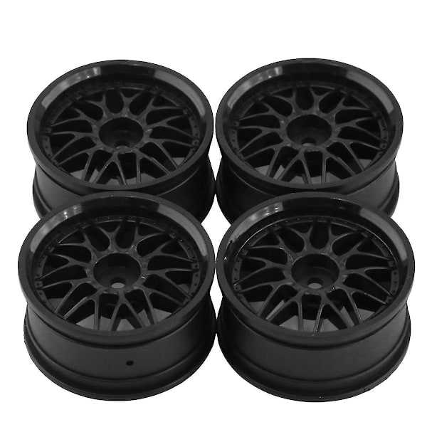 4 kpl 1,9 tuuman muoviset 52 mm pyörän navan vanteet RC-autolle 1/10 On-road Drift Redcat Sakura, musta