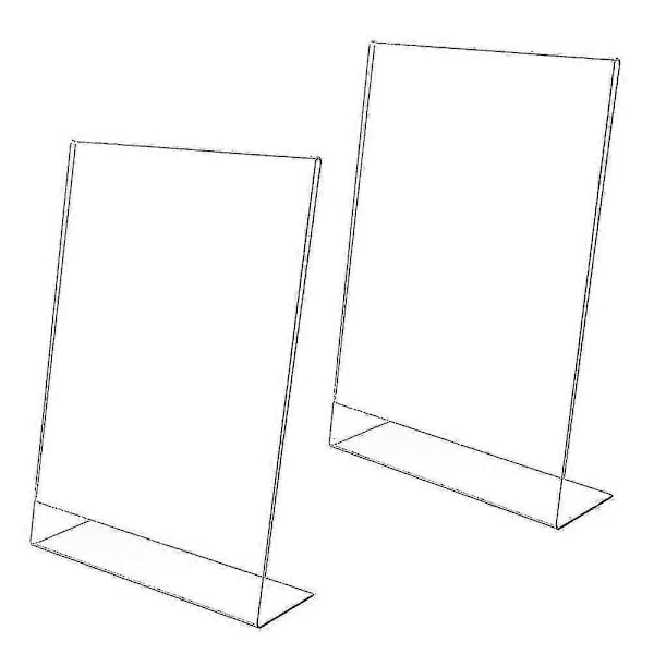 2 stk. Akryl Plakater, Skilt Holder, Display Plakatstillad, A5 L-Formet Klar Akryl Diskbords Plakatskilt Display Skrå