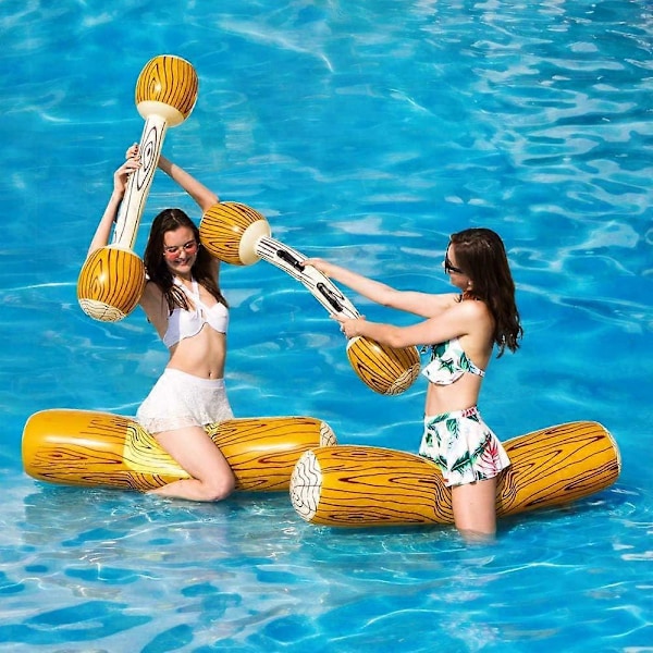 2 st Uppblåsbara Flytande Radleksaker, Vuxna Barn Pool Party Vattensporter Spel Stockflottar Flytleksaker (Ljus färg)