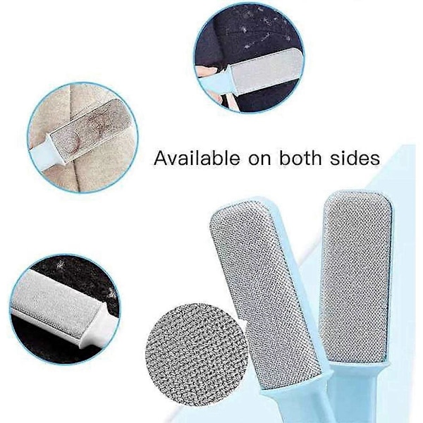 Genanvendelig Lint Roller, Selvrensende Lint Rollere, Dyrehår Fjerner, Dobbeltsidet Lint Roller Børst til Hund og Kat Hår Fjernelse Rejse (Hvid)
