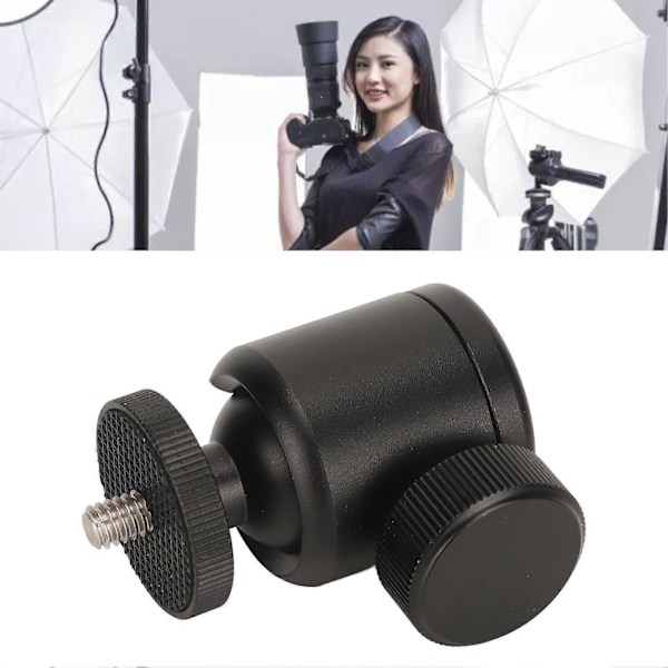 Mini Kulhuvud 1/4 tum Skruv 3/8 tum Gänga 360 Grader Roterbar Aluminiumlegering Kamera Hotsko Fäste för Stativ Monopod