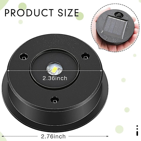 6 st Solcellslampor Ersättnings Topp 7 Solcellslyktor Delar Led Solpanel Lykta Lock Ljus För Utomhus