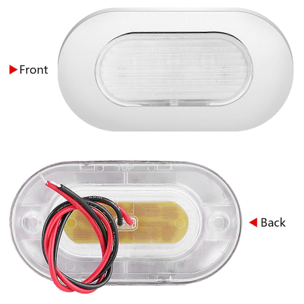 12V Valkoinen LED-vene- ja jahtivalo, ruostumaton teräs, pitkänomainen, kohteliaisuusvalo, portaiden ja kannella käytettävä