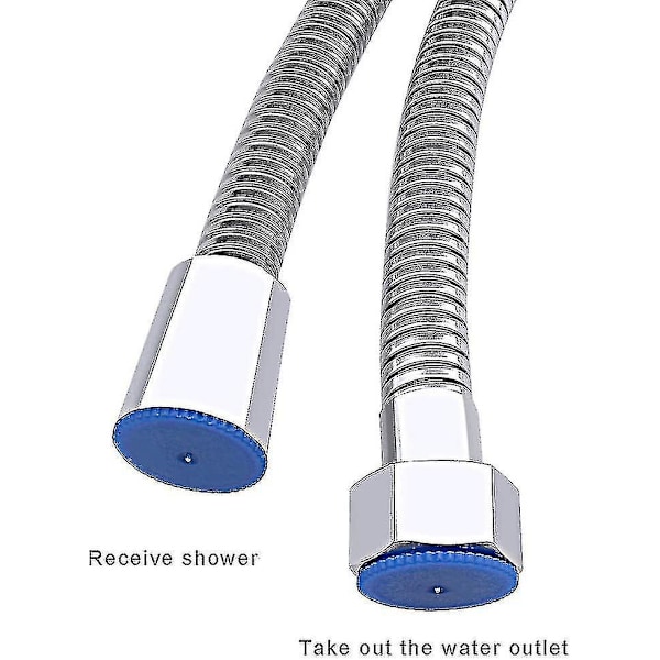 3m Dusch slang, Rostfritt stål Ersättningsduschrör Extra lång duschslang med brickor, Krom (3m/118 tum)