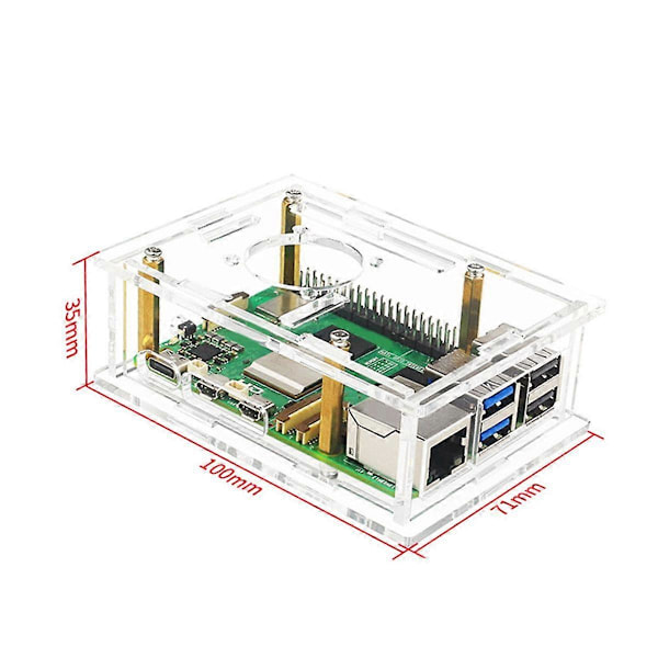 5 stk Akrylveske Transparent Skall Beskyttende Veske for Pi 5