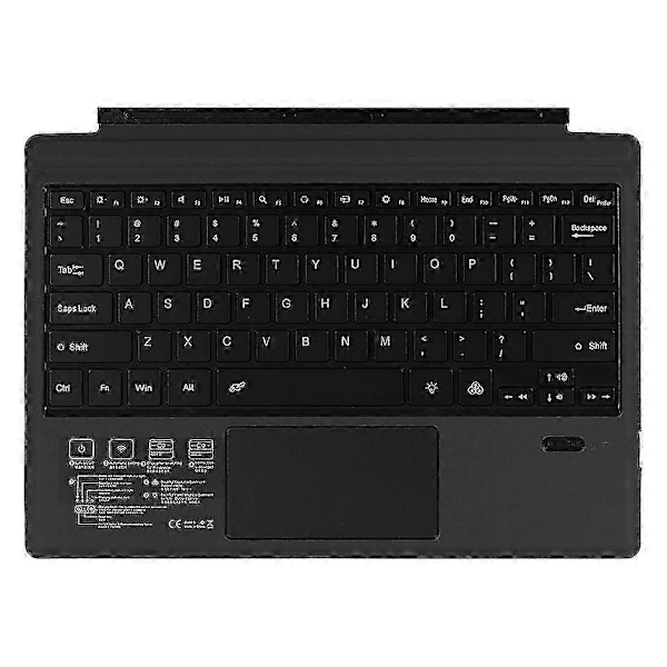 Wireless Keyboard with Presspad compatible with /Surface Pro 7, Ultra-Slim 7 Color Backlight Bluetoo