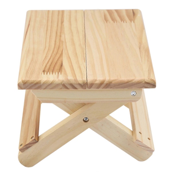 Fällbar liten fyrkantig bänk i massivt trä, lantlig stil, ergonomisk design, fint utförande