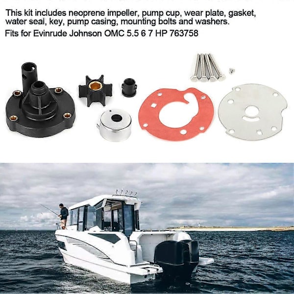 Vandpumpe Impeller Reparationskit Passer til Evinrude Johnson OMC 5.5 6 7.5 HK 763758 778166 Udenbordsmotor