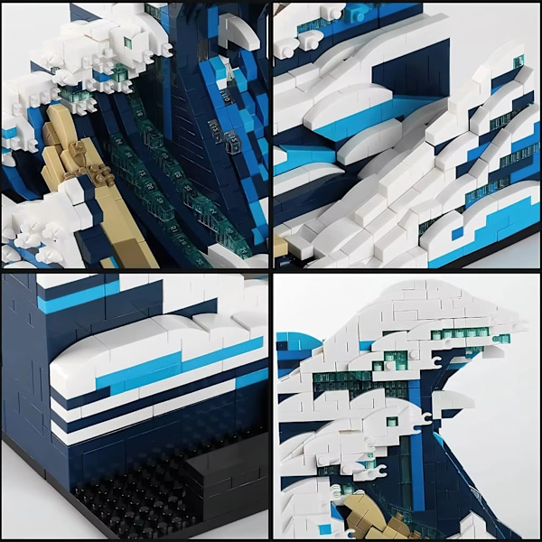 3D byggklossar \"Stjärnklara natten\" hemdekoration pedagogisk leksak för vuxna och barn från 6 år The Great Wave off Kanagawa