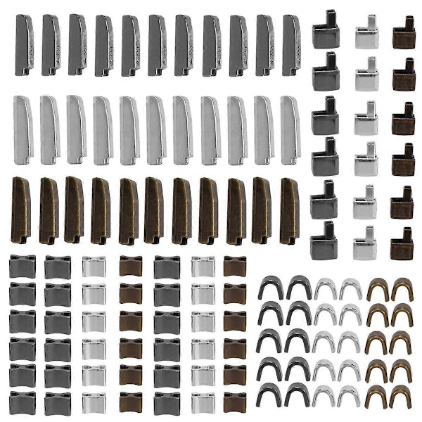 120 Delar Metall Dragkedjehuvud Slider, 4 Storlekar Dragkedja Botten Sliders Fäste Stift, Dragkedja Stopp Reparationsverktygssats