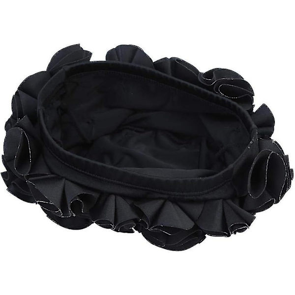 Sort Blomster Badehætte Svømmehætte Kvinder Børn Retro Blomster Blomster Mode Elastisk Badehætte Langt Hår Svømning Badehætte