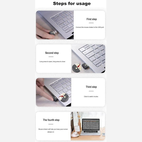 Musjiggler Osynlig USB-musrörare Drivrutinsfri Automatisk Muskaka