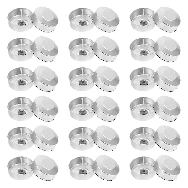 100Sets Aluminum Tea Lights Cups Candle Cup Case Empty Case Candle Wax Containers with Candle Wicks