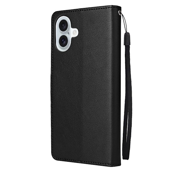 iPhone 16-fodral i äkta läder, svart
