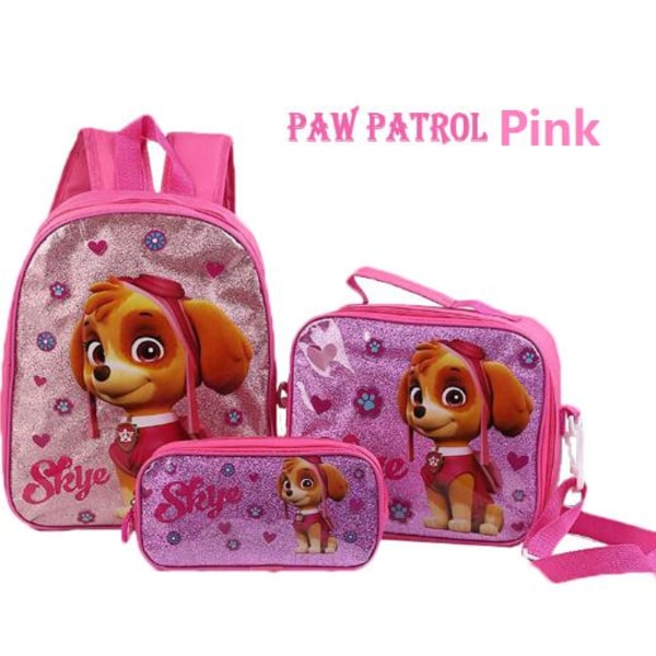 Paw Patrol -reppu, koululaukku, 3 pakkaus syntymäpäivälahjaksi pink