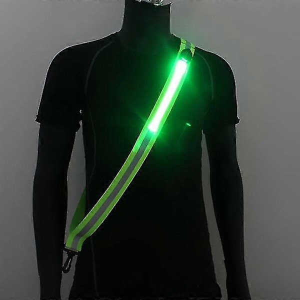 LED lysande axelrem USB utomhus nattlöpning lysande korsrem