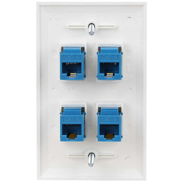 2x Ethernet Väggplatta 4-ports Väggplatta Hona-hona Kompatibel med Cat7/6/6e/5/5e Ethernet