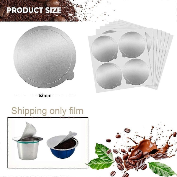 Aluminiumfolie-lokk for gjenbruk av kapsler - for Vertuoline og Vertuo - Gjenbrukbare kaffekapsler-deksler (1