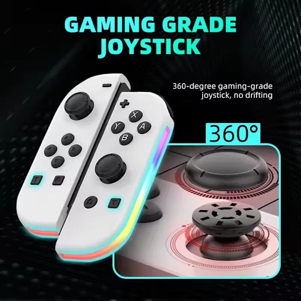 Joystick for Switch-kontroller, kompatibel med Switch Oled Lite Joy Con L/R-kontroller med vekkefunksjon