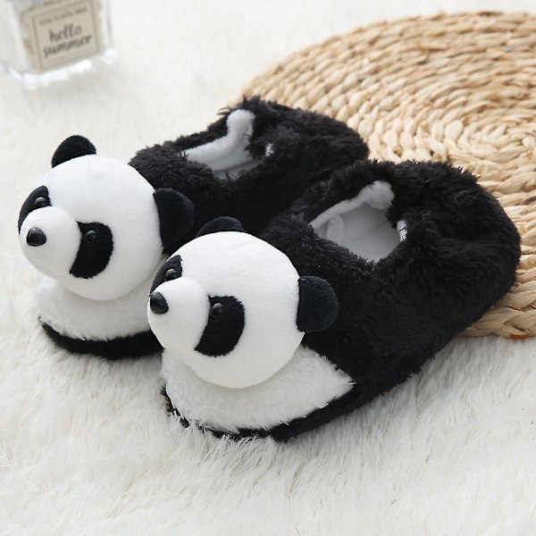 Shoes Girls Childrens Girl Cotton Slippers Cute Stereoscopic Panda Warm Indoor Non Slip Black