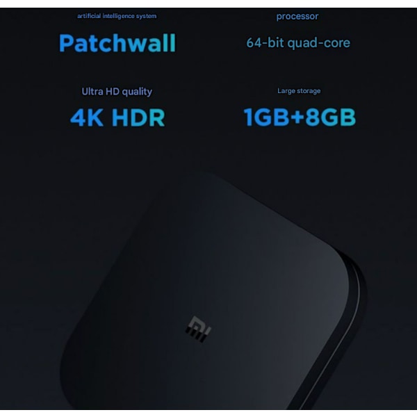 Xiaomi 4c TV-box 4K Ultra HD Streaming Media Player, 1 GB RAM + 8 GB ROM, med IR-fjärrkontroll