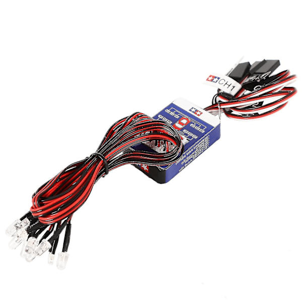 12 LED-valosarja Ohjauspyörän ja Jarrun Simulaatio Vilkkuvalo Yhteensopiva 1/10 Skaala Malleille RC-auto Yokomo