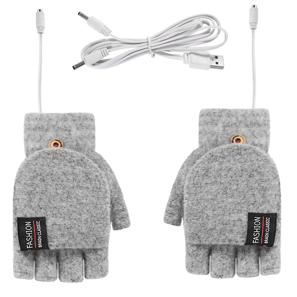 USB-ladde elektriske varmehansker vinter bærbare varme hansker unisex varm tid mer enn 15 timer Grey L