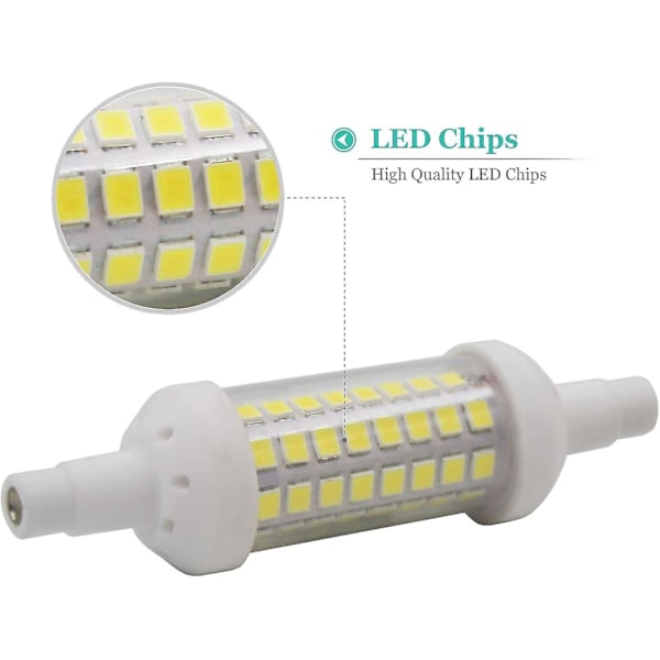 4x R7s LED Pære 6w 78mm Keramiske Lamper Floodlight Spotlight Lampe - Kold Hvid 6000k - 20*78mm - 480lm - Ac220v - R7s Halogen Udskiftningspære