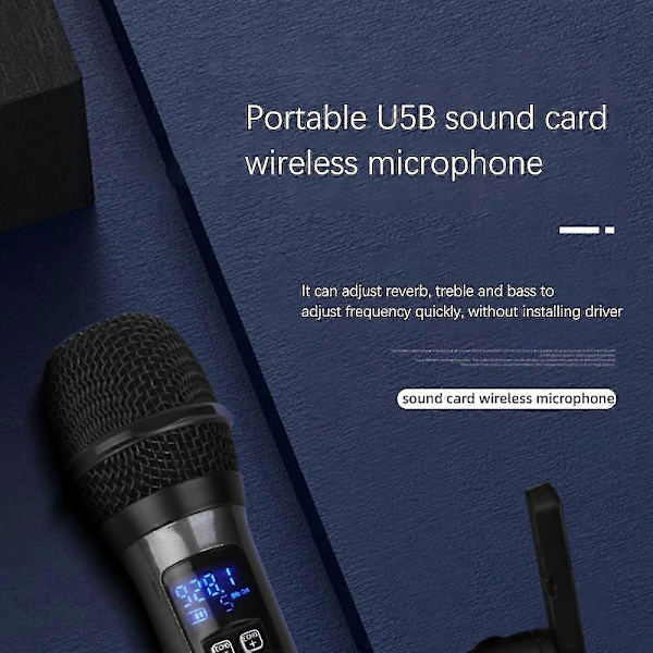 Bluetooth Trådlös Mikrofon Professionell Högtalare Handhållen Musik Mikrofon med Trådlös Mottagare