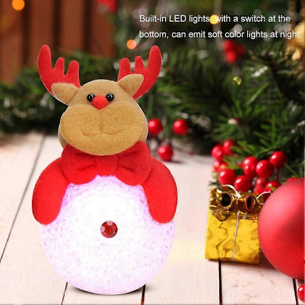Søt Formet Jul LED Lysende Nattelykter Ornament Juletrelys Hengende Dekor Liten Elg