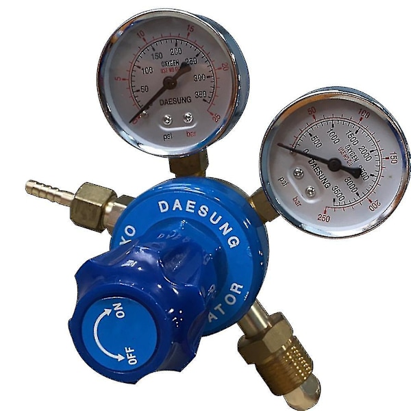 Oxygen Trykreducer Messing Dobbelt Måler Trykregulator Svejsning