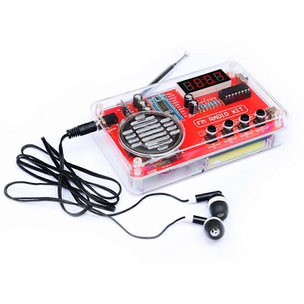 FM Radio DIY Kit Elektronisk Samlingslodningspraksis Kit 50-108 MHz Modtager med LCD-Skærm
