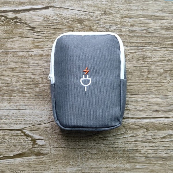 Travel Gadget Organizer Bag Bærbar Lader Datakabel Headset Gray