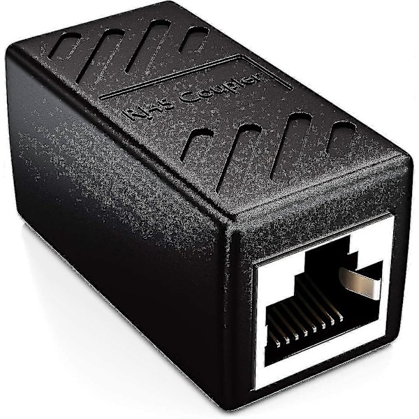 6x Cat6 Silta-päätteen Verkkokaapeli Patch-kaapeli Ethernet-kaapeli Suojattu Modulaarinen Adapteri 2x Naisliitäntä Rj45 Dsl Lan - Musta