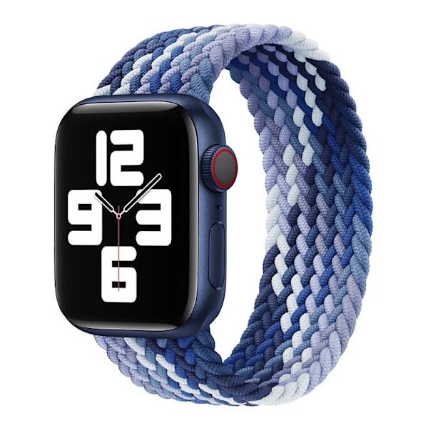 Kompatibel med Apple Watch remme 40mm, 41mm og 38mm til mænd, I Serie 9-8-7-65-41-2 elastisk nylon sports elastisk rem - blå (135-142mm)